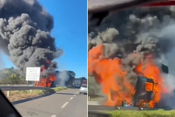 ônibus incendiado BR-381