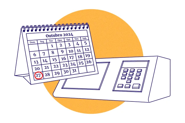 Imagem colorida de calendário marcando 2º turno e urna - Metrópoles