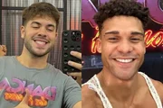 Eles foram fotografados aos beijos
