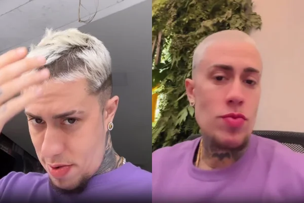 Montagem com prints coloridos de um vídeo de MC Daniel - Metrópoles