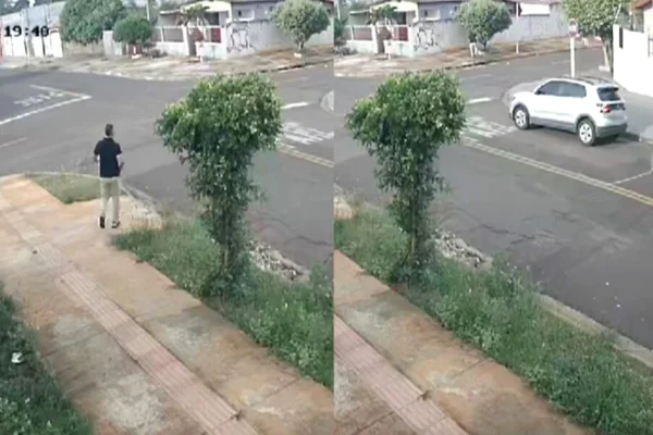 Câmera flagra carro e homem suspeito de sequestrar crianças em MS