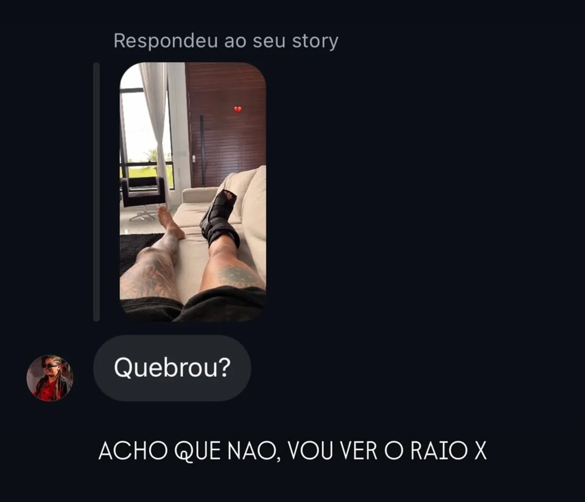 Anderson Neiff contou que vai fazer um exame para ver se quebrou o pé Anderson Neiff contou que vai fazer um exame para ver se quebrou o pé