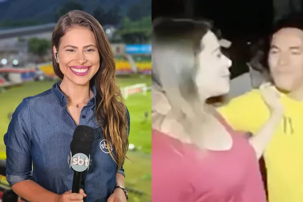 Fernanda Arantes, repórter do SBT, foi assediada por homem quando trabalhava na TV Centro América (afiliada da Globo)