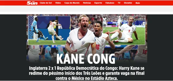 Imprensa inglesa chama Kane de herói após virada na Copa do Mundo - destaque galeria Imprensa inglesa chama Kane de herói após virada na Copa do Mundo - destaque galeria