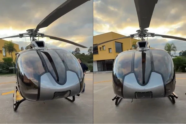 Imagem colorida mostra helicóptero que será usado pela Polícia