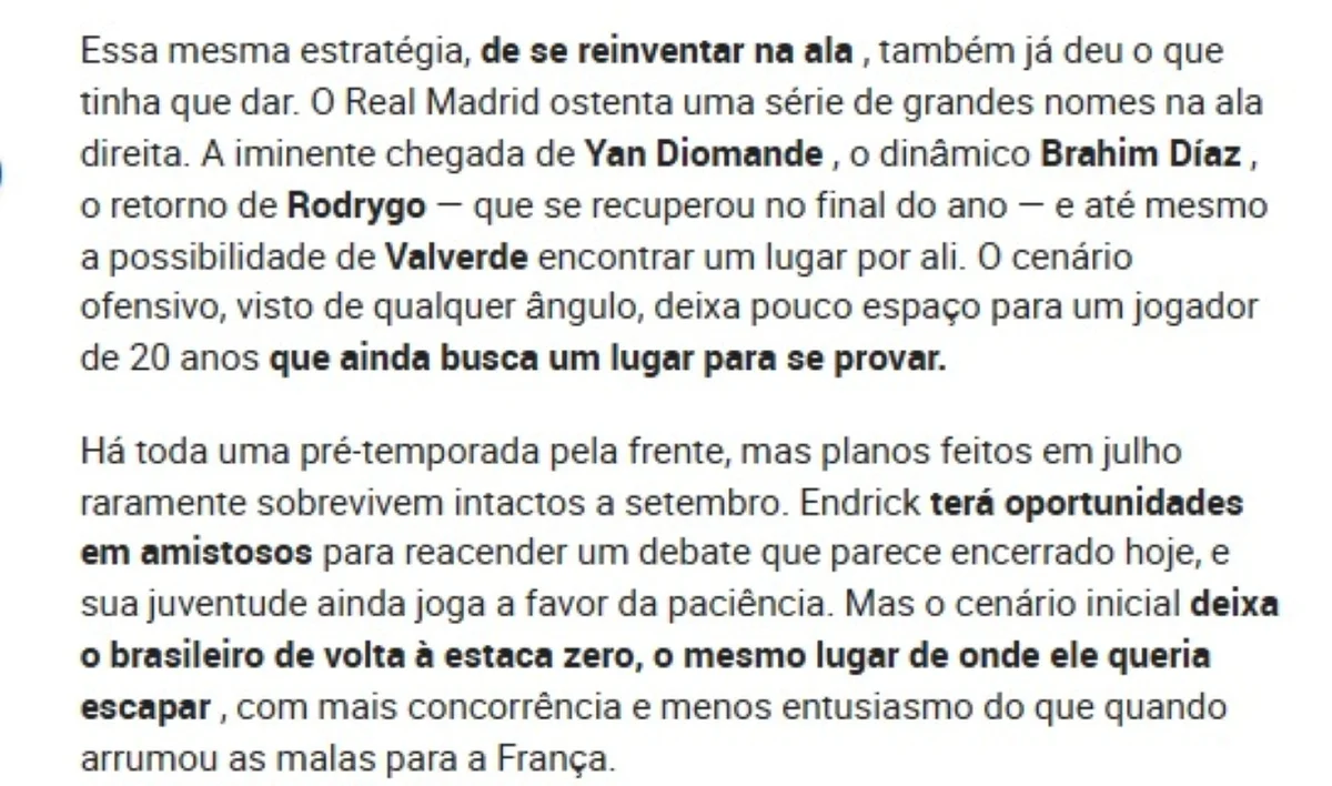 Jornal espanhol define Endrick como “vítima” após nova contratação - imagem 5 Jornal espanhol define Endrick como “vítima” após nova contratação - imagem 5