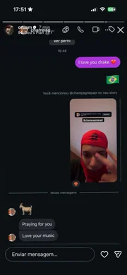 Oruam mostra conversa com Drake Oruam mostra conversa com Drake