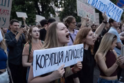 Protesto contra Zelensky na Ucrânia 