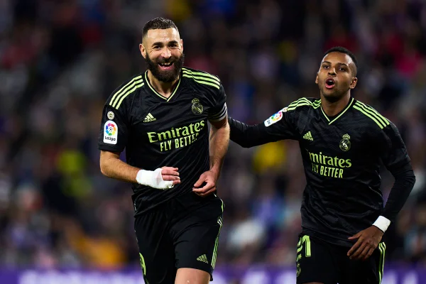Benzema, do Real Madrid, comemora gol