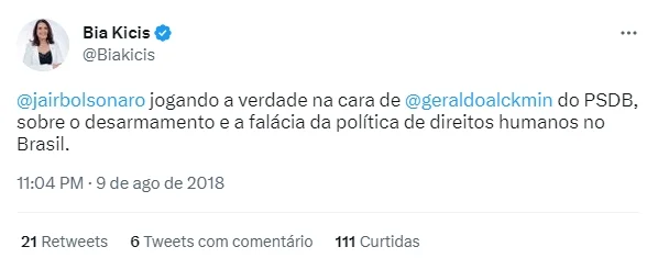 Bia Kicis chama "política de direitos humanos" de "falácia" Bia Kicis chama "política de direitos humanos" de "falácia"