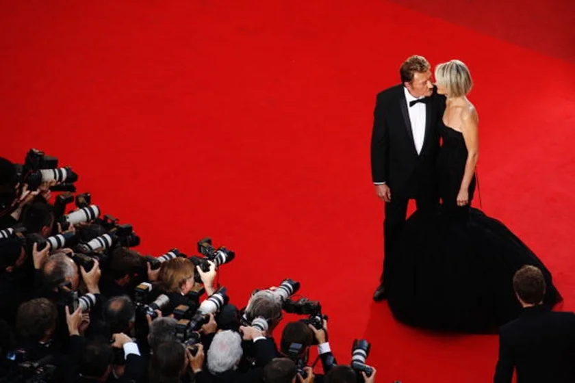 Johnny com sua mulher Laeticia, no festival de Cannes Johnny com sua mulher Laeticia, no festival de Cannes