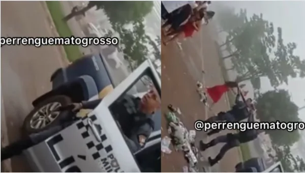 PMs são recebidos com garrafadas e dão tiros para conter confusão