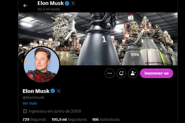 Capa do X de Elon Musk