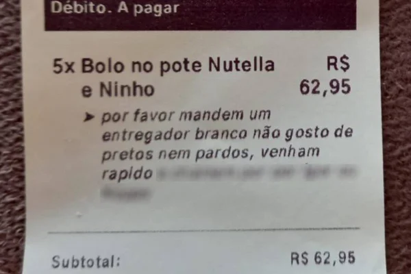 pedido racista no ifood, em goiás