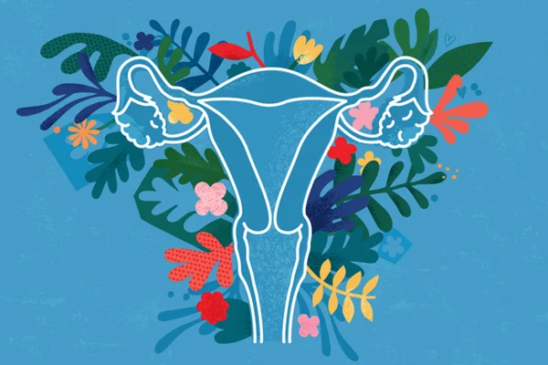 Ilustração de útero com flores - Metrópoles
