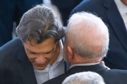 Lula e o ministro da Fazenda, Fernando Haddad