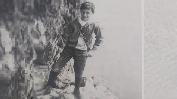 Fotografia em preto e branco de Lucio Costa aos 12 anos em Montreux, na Suíça - Metrópoles