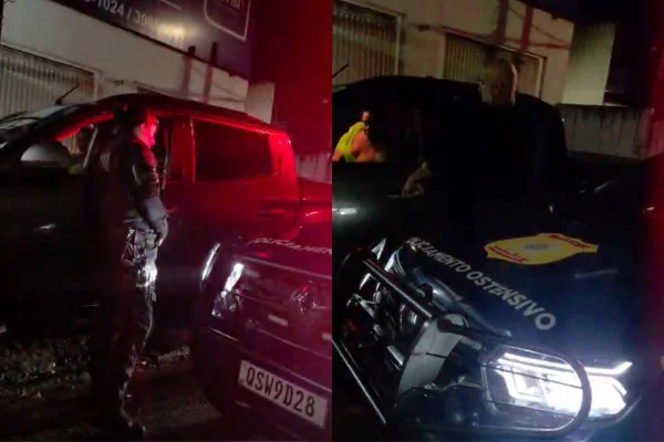 Imagem colorida de coronel aposentado sendo preso pela GCM