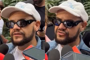 Gominho dando entrevista no Cemitério e Crematório da Penitência