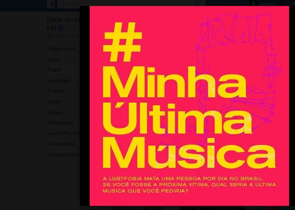 Jovem Pan usa morte de LGBTs em campanha para ouvintes pedirem músicas