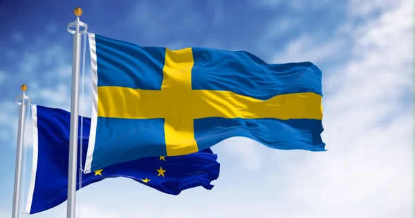 Bandeiras da Suécia e da União Europeia - Metrópoles