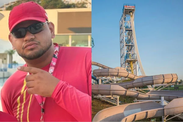 Imagem colorida mostra salva-vidas que morreu afogado em parque aquático de SP. Metrópoles