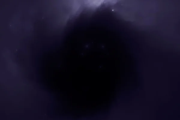 ilustração de espaço escuro no universo com tons de preto e azul escuro. Metrópoles.