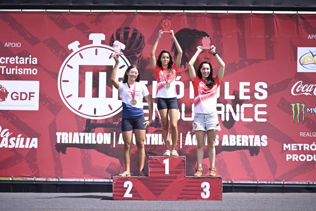 Pódio de águas abertas 1km feminino Pódio de águas abertas 1km feminino