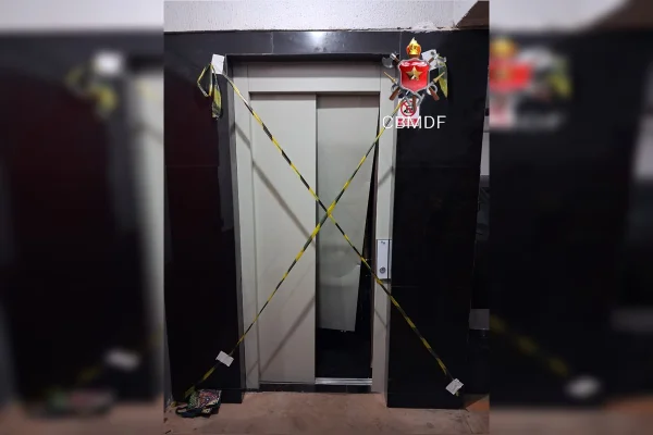 Duas pessoas ficaram feridas após elevador despencar em prédio no DF