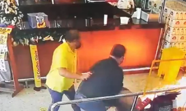 Vídeo: homem ateia fogo em supermercado em Governador Valadares