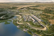 Projeção do circuito do Grande Prêmio da África, em Ruanda.