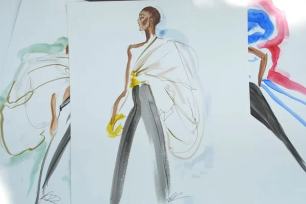 Croquis da coleção de alta-costura outono/inverno 2020/21 da Schiaparelli