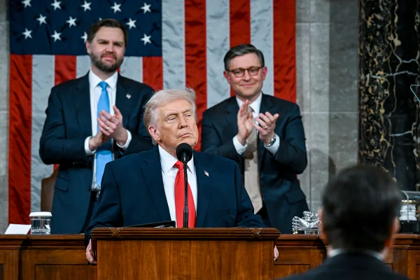 Donald Trump no discurso do Estado da União, no Capitólio