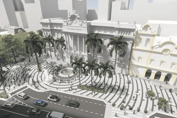 Imagem colorida de projeto de requalificação do Largo São Francisco - Metrópoles