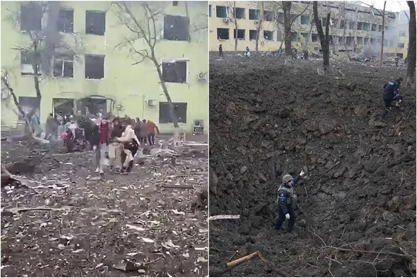 Destruição de hospital em Mariupol, na Ucrânia
