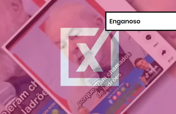 Imagem colorida de post enganoso sobre fala do ex-presidente Lula