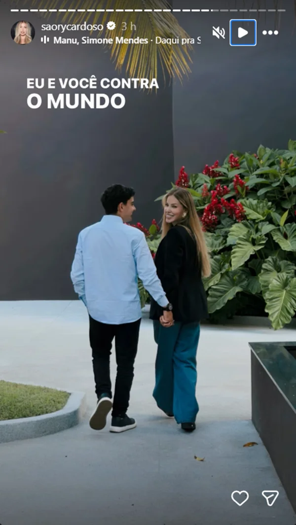 Saory Cardoso aparece com Dudu Camargo após polêmica: “Enfrento tudo” - destaque galeria Saory Cardoso aparece com Dudu Camargo após polêmica: “Enfrento tudo” - destaque galeria