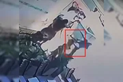 Momento em que a menina é agredida