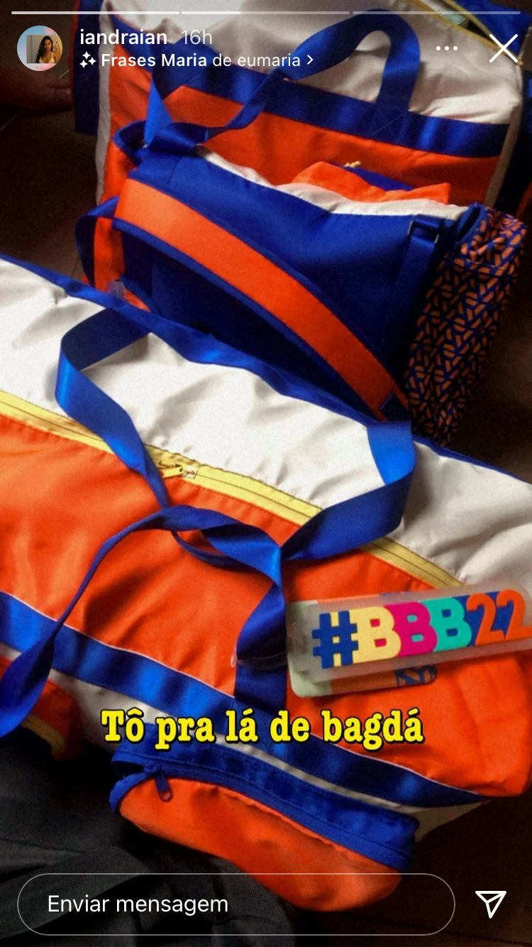 Produtora da atriz, Iandra Rodrigues compartilhou foto da mala de Maria Produtora da atriz, Iandra Rodrigues compartilhou foto da mala de Maria