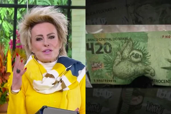 Ana Maria Braga exibe nota de R$ 420 no Mais Você