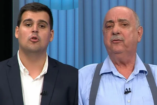 imagem colorida de bruno engler e fuad noman em debate - Metrópoles