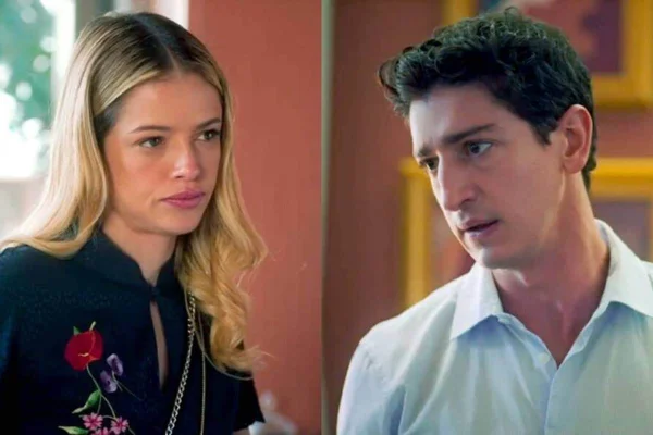 Montagem colorida de Graça e Daniel, personagens da novela Terra e Paixão - Metrópoles