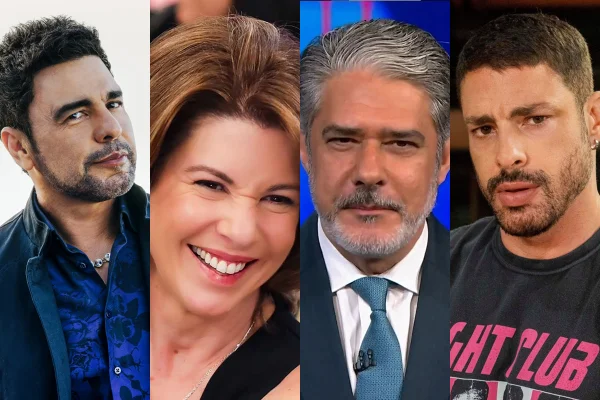 Montagem: Zezé Di Camargo, Daniela Beyruti, William Bonner e Cauã Reymond