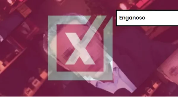 Captura de tela de vídeo com etiqueta de conteúdo enganoso