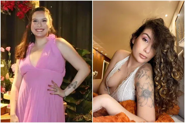 Montagem com fotos coloridas de Stephanie Gomes, filha de Solange Gomes - Metrópoles