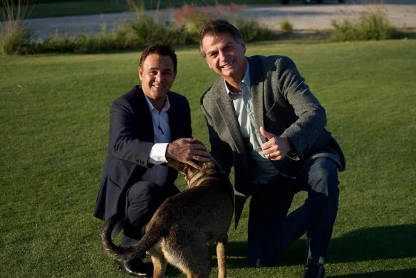 O deputado Adilson Barroso e o ex-presidente Jair Bolsonaro