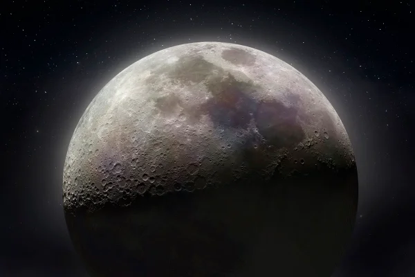 Imagem colorida da Lua - metrópoles