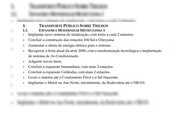 Novas estações e linhas: veja propostas dos candidatos ao GDF para o Metrô - destaque galeria