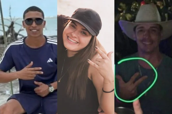 imagem colorida de vítimas de facções criminosas no brasil por causa de gestos com a mão