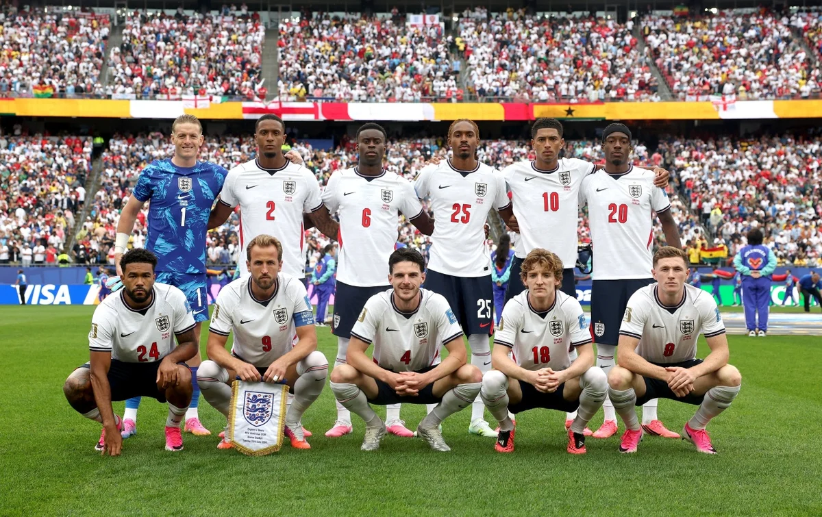 Seleção inglesa antes de partida diante de Gana na Copa do Mundo Seleção inglesa antes de partida diante de Gana na Copa do Mundo